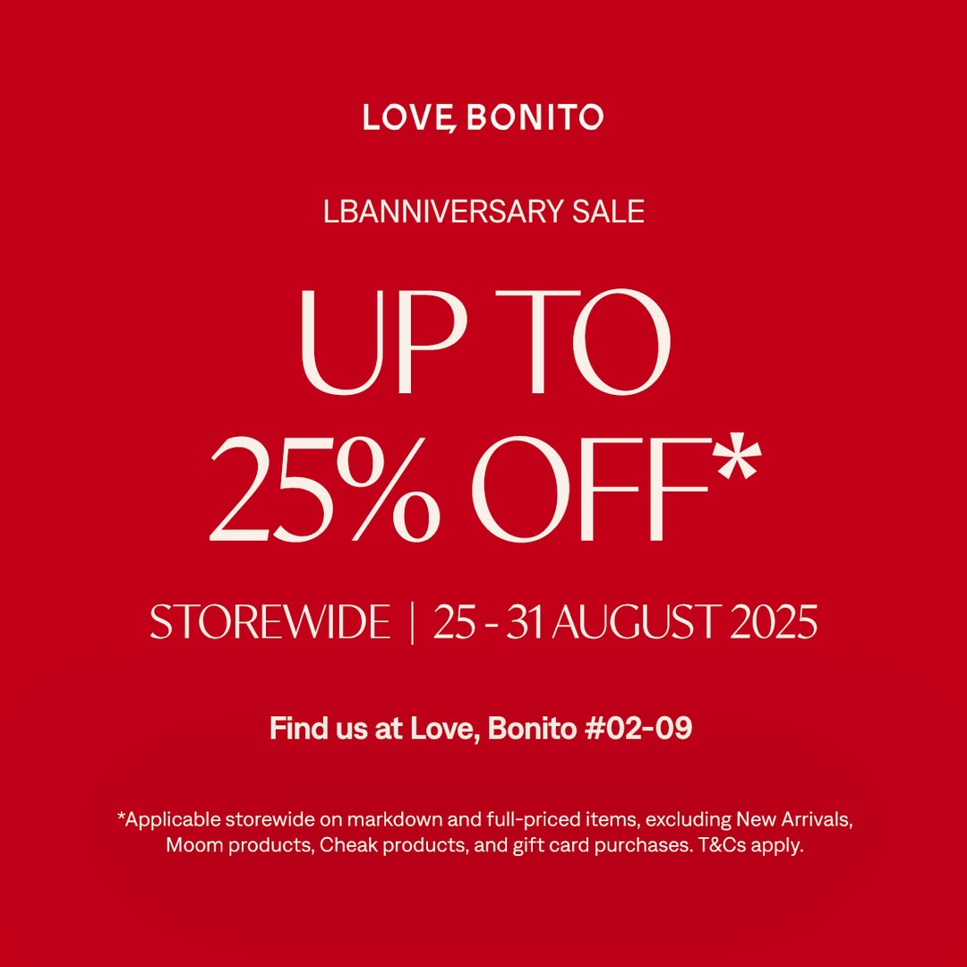 A vibrant display of fashion items, hinting at a major anniversary sale.