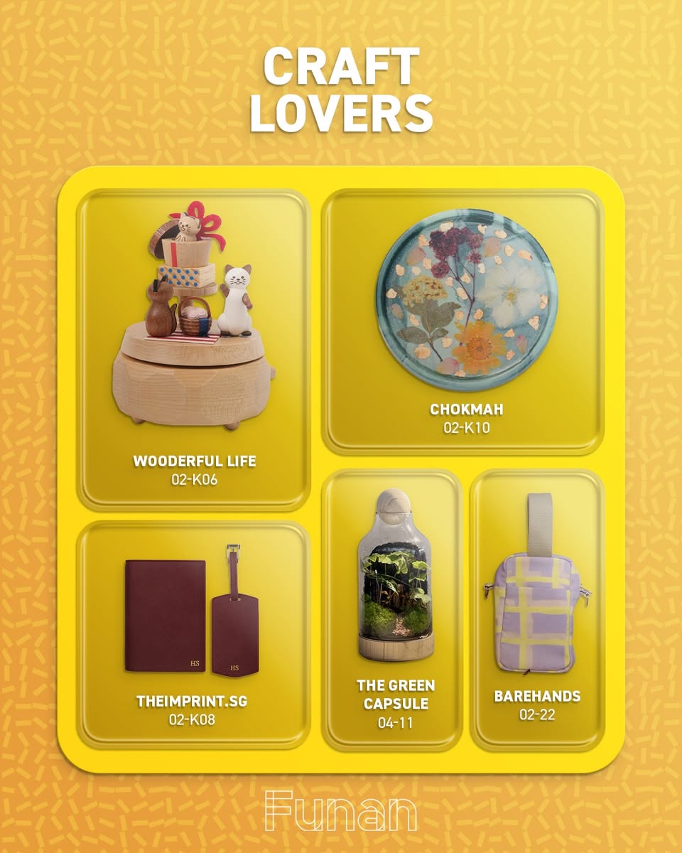 A variety of retail and lifestyle offerings at Funan