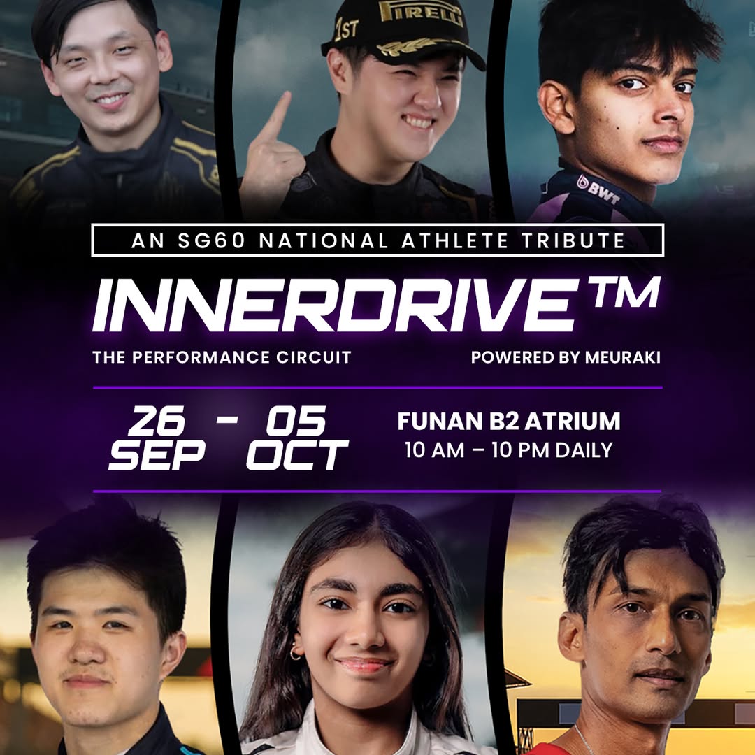 An individual participating in an immersive challenge station at Funan's Innerdrive event.