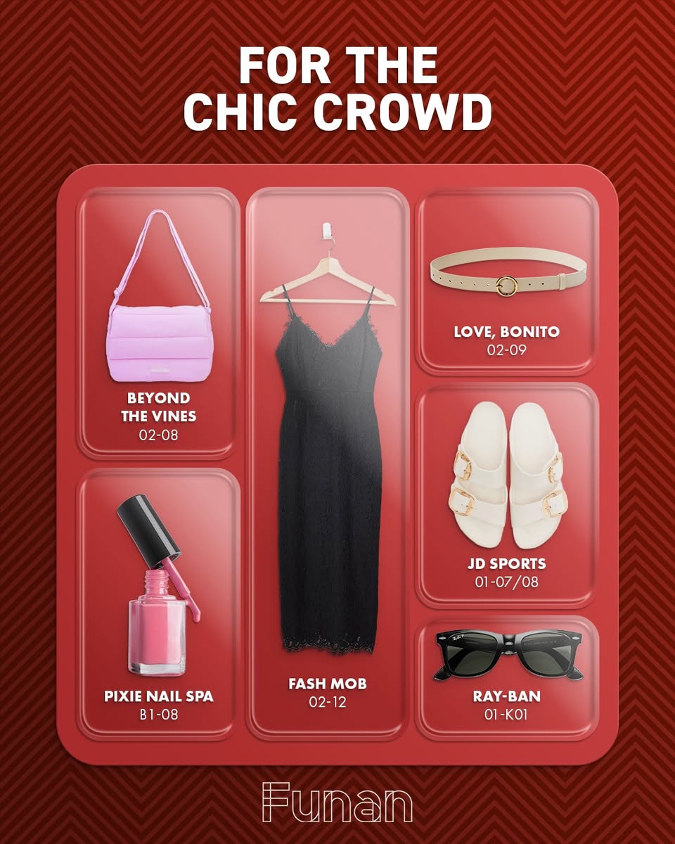 A vibrant interior view of Funan mall