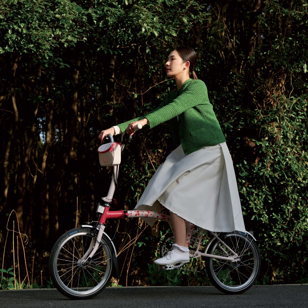 Another view of a Brompton bicycle, highlighting its iconic foldable design and premium build.