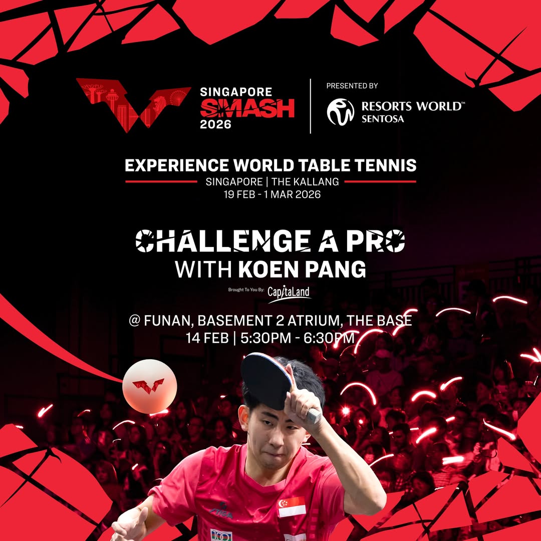 A promotional display for the Singapore Smash 2026 roadshow at Funan