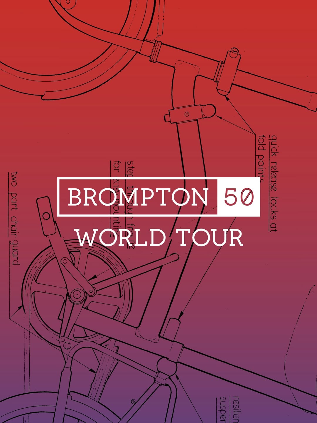 Promotional image for the Brompton 1975 World Tour Exhibition in Singapore