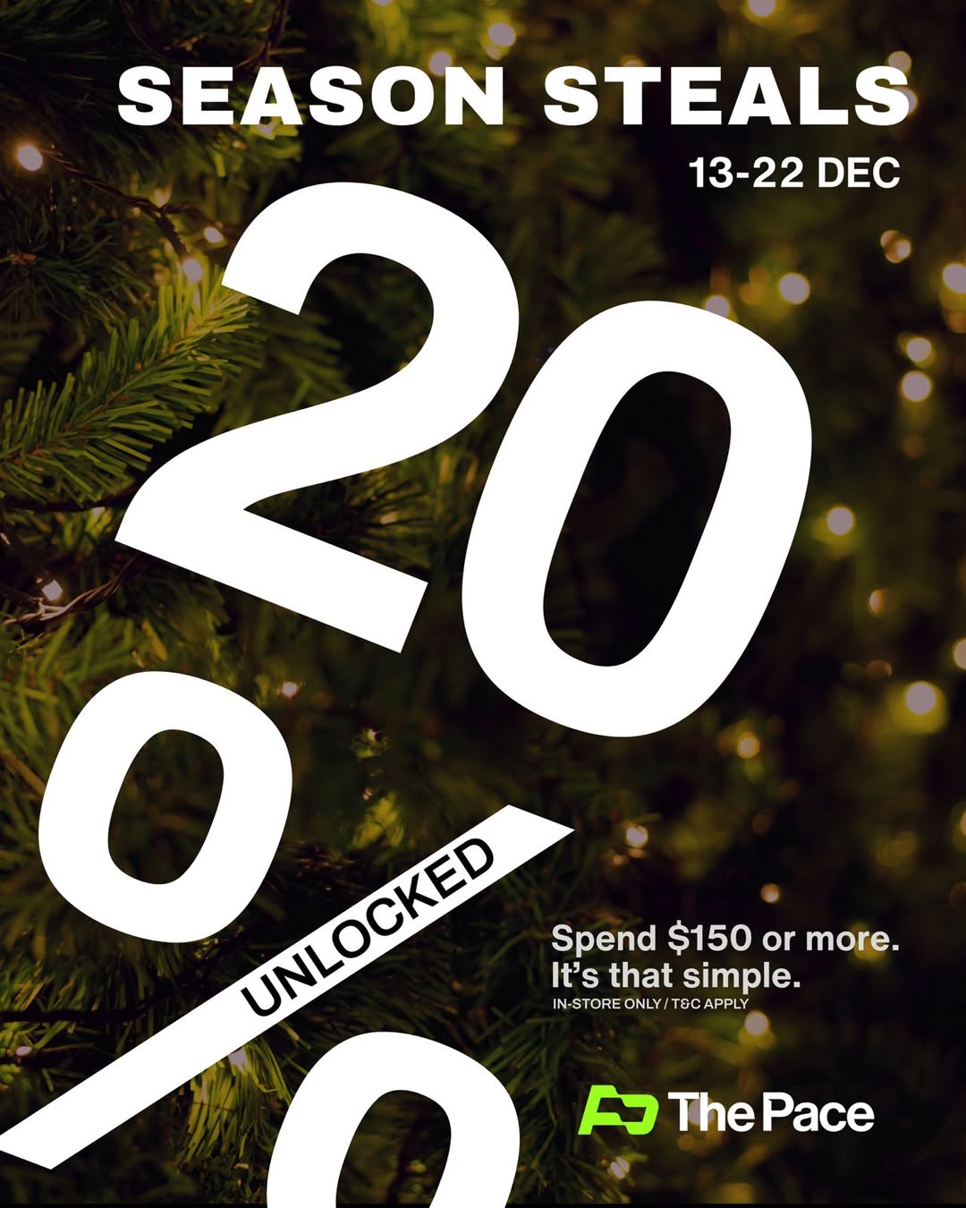 Festive holiday shopping scene with gift boxes and decor, representing Season Steals at The Pace