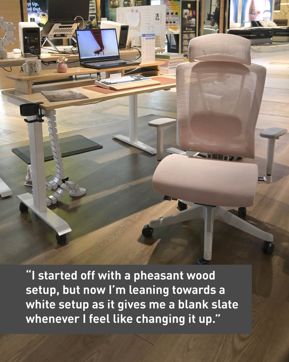 A well-organized ergonomic home office setup.